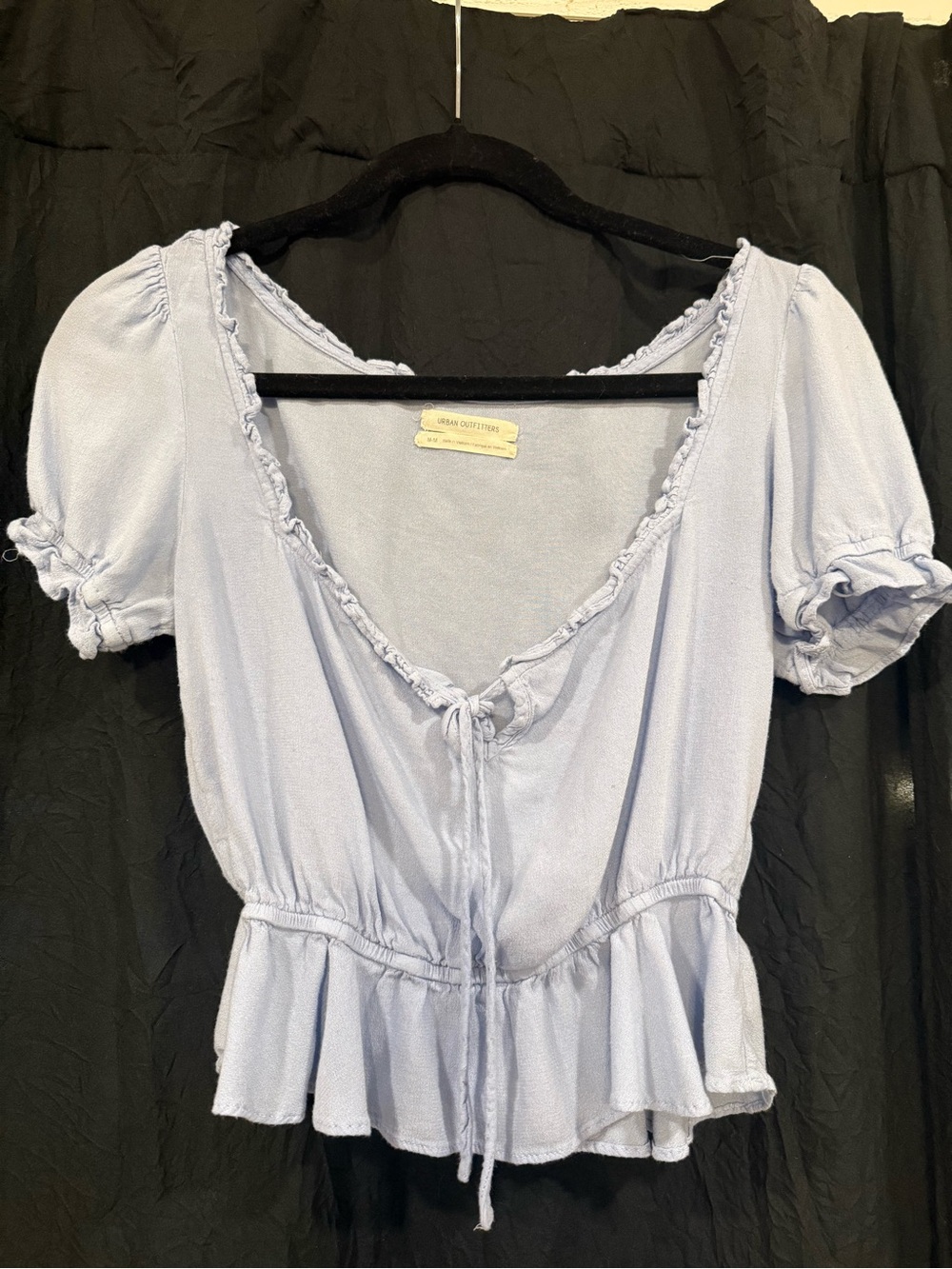 Urban Outfitters Light Blue Ruffle Peplum Top - Medium